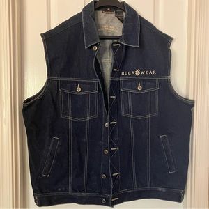 ROCAWEAR Men’s Trucker Denim Vest size 3XL